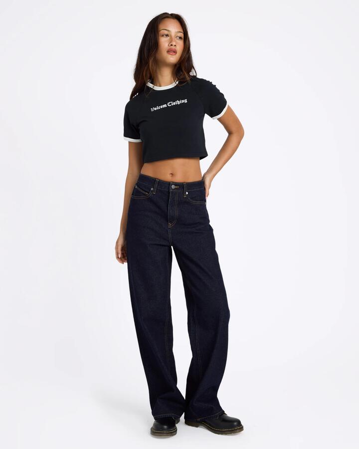 Image of Jeans. Product name - Volcom Womens Stoned Bf High Rise Denim Jeans Raw in Raw colour by brand - Volcom