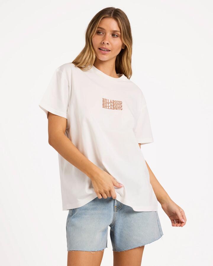 Image of T-Shirts. Product name - Billabong Womens Surf High T-Shirt Salt Crystal in Salt Crystal colour by brand - Billabong