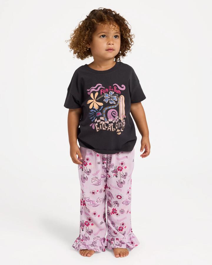 Image of T-Shirts. Product name - Billabong Girls 0-5 Aloha Club T-Shirt Off Black in Off Black colour by brand - Billabong