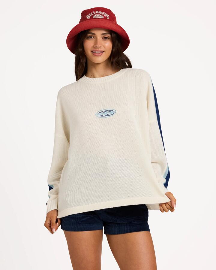 Image of Accessories. Product name - Billabong Womens Living 73 Crew Neck Salt Crystal in Salt Crystal colour by brand - Billabong