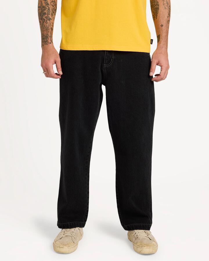 Image of Jeans. Product name - Billabong Mens The Creed Denim Pants Black in Black colour by brand - Billabong