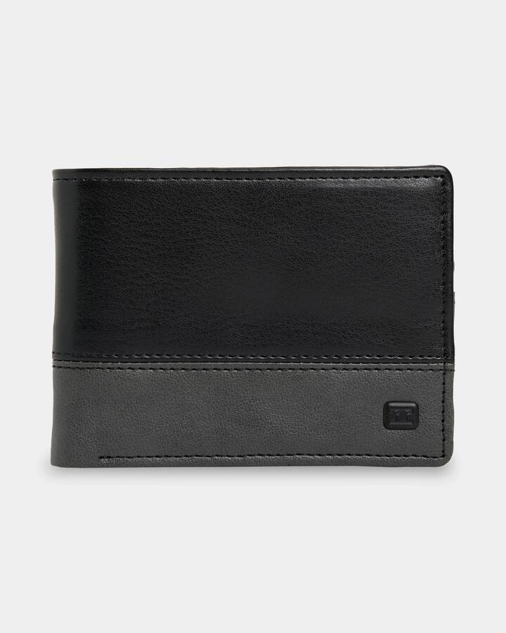 Image of Wallets & Money Clips. Product name - Billabong Mens Dimension Bi-Fold Wallet Black Char in Black Char colour by brand - Billabong