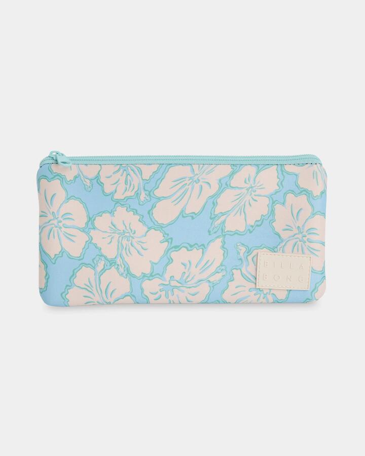Image of Accessories. Product name - Billabong Womens Tiki Small Pencil Case Waterfall in Waterfall colour by brand - Billabong
