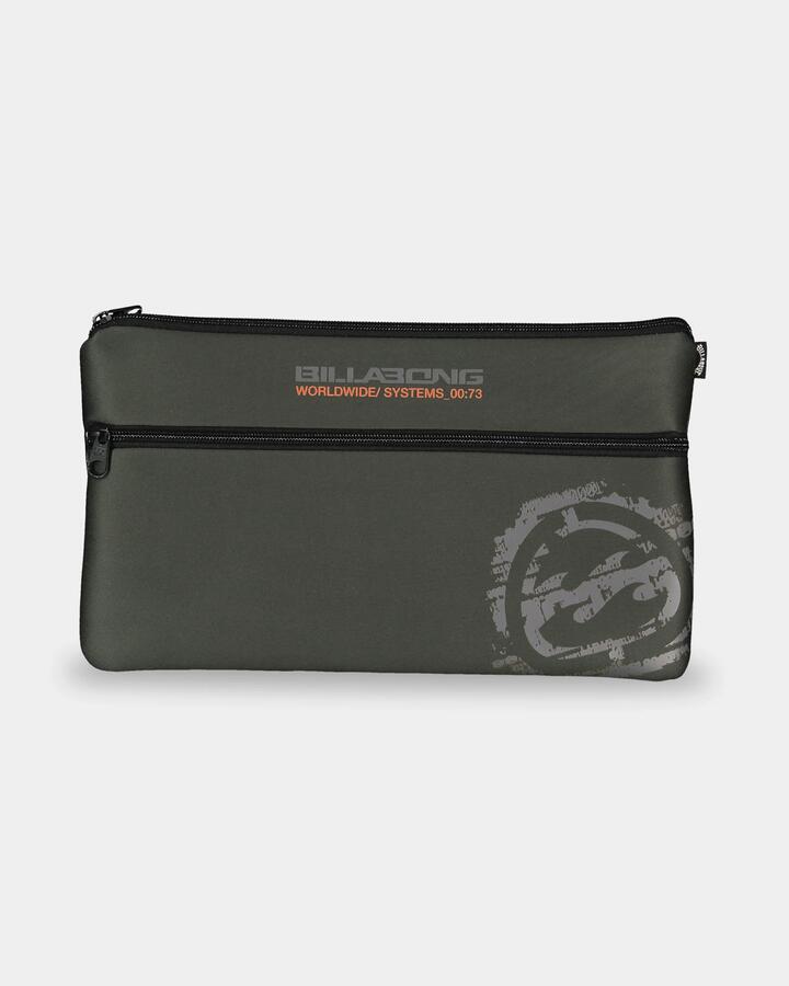 Image of Accessories. Product name - Billabong Mens Jumbo Pencil Case Military in Military colour by brand - Billabong