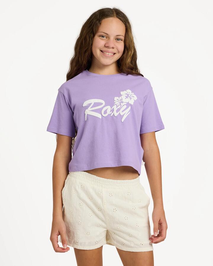 Image of T-Shirts. Product name - Roxy Girls 8-16 Summer Wave T-Shirt Viola in Viola colour by brand - Roxy