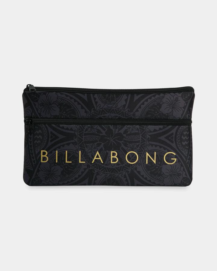 Image of Accessories. Product name - Billabong Womens Tropical Rhapsody Large Pencil Case Black in Black colour by brand - Billabong