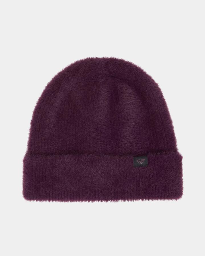 Image of Hats. Product name - Roxy Womens Peace Polly Beanie Blackberry Wine in Blackberry Wine colour by brand - Roxy