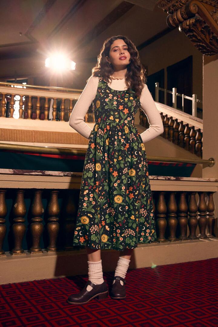 Image of Dresses. Productname: Midnight Garden Midi Dress in Chocolate colour by brand - Princess Highway