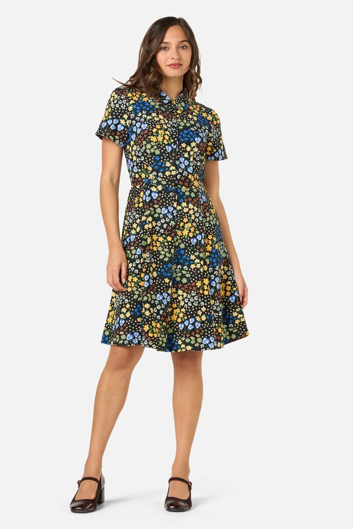 Image of Dresses. Productname: Iris Ditsy Tea Dress in Blue colour by brand - Princess Highway