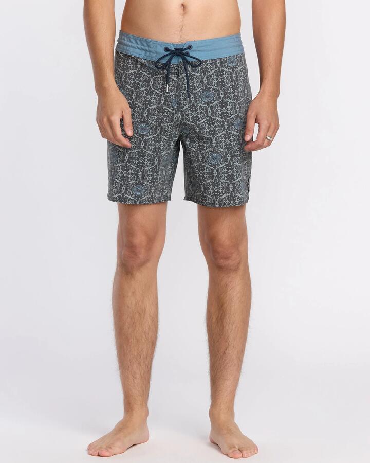 Image of Swimwear. Product name - Volcom Mens Psych Cotton Stretch Stoney 17" Boardshorts Moonbeam in Moonbeam colour by brand - Volcom
