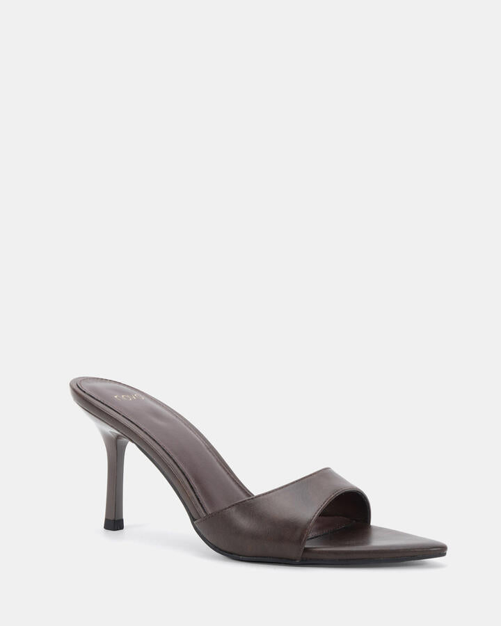 Image of Sandals. Product name - Yolo Espresso Vintage Mules in Espresso Vintage colour by brand - Novo