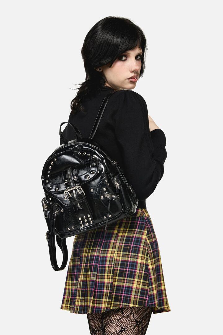 Image of Bags. Productname: Moto Stud Backpack in Black colour by brand - Dangerfield