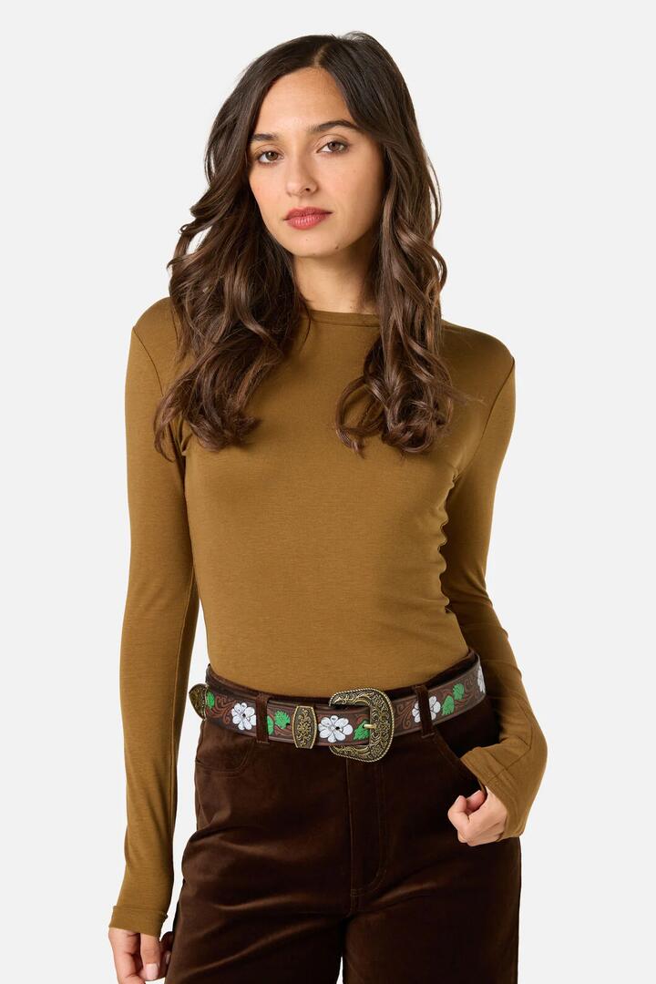Image of Belts. Productname: Beautiful Tooled Belt in Chocolate colour by brand - Princess Highway