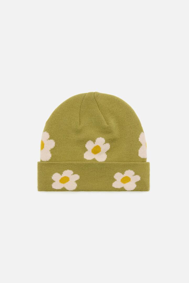 Image of Hats. Productname: Daisy Knit Beanie in Green colour by brand - Princess Highway