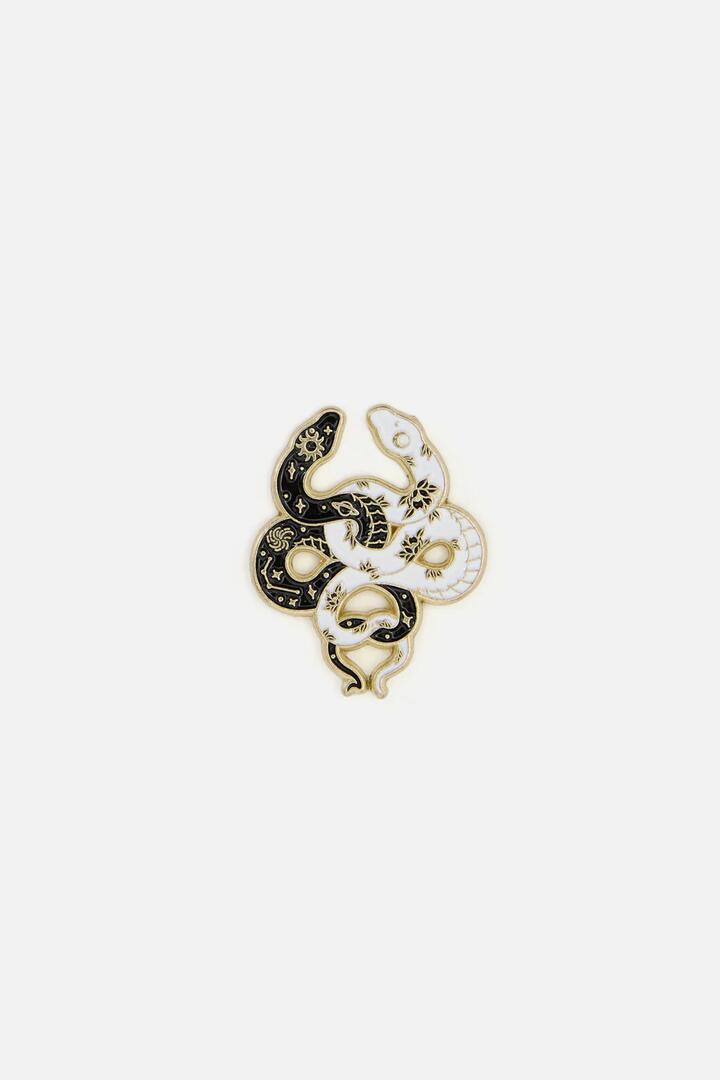 Image of Jewelry. Productname: Intertwined Snake Pin in Black/White colour by brand - Dangerfield