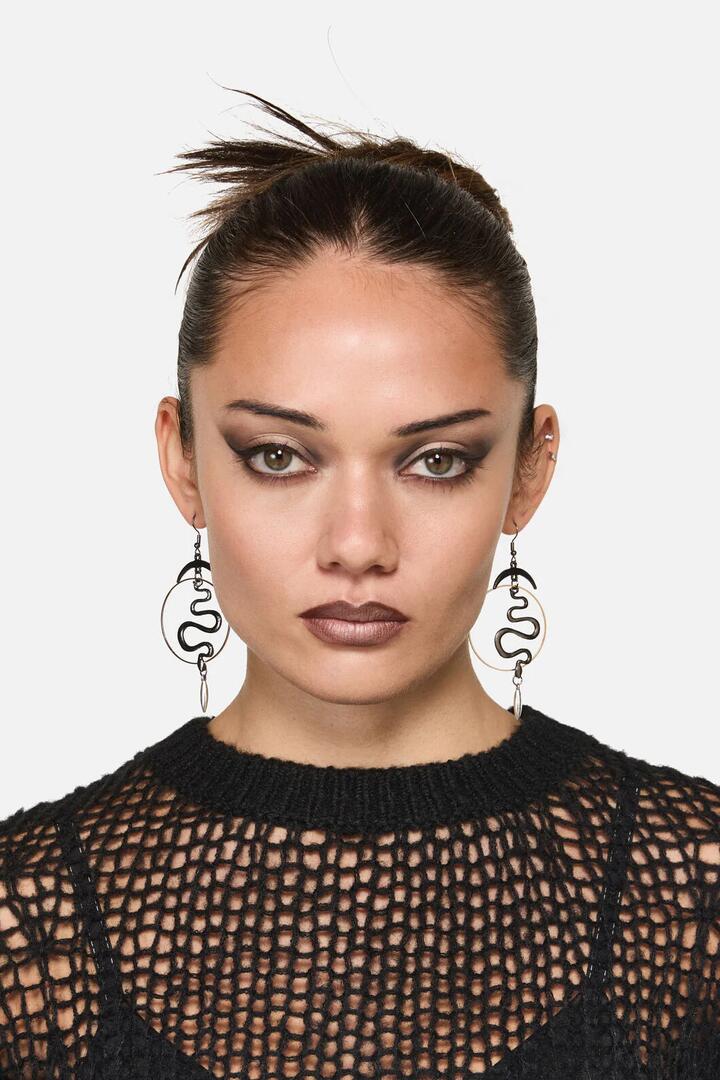 Image of Earrings. Productname: Celestial Snake Earrings in Silver/Gold colour by brand - Dangerfield