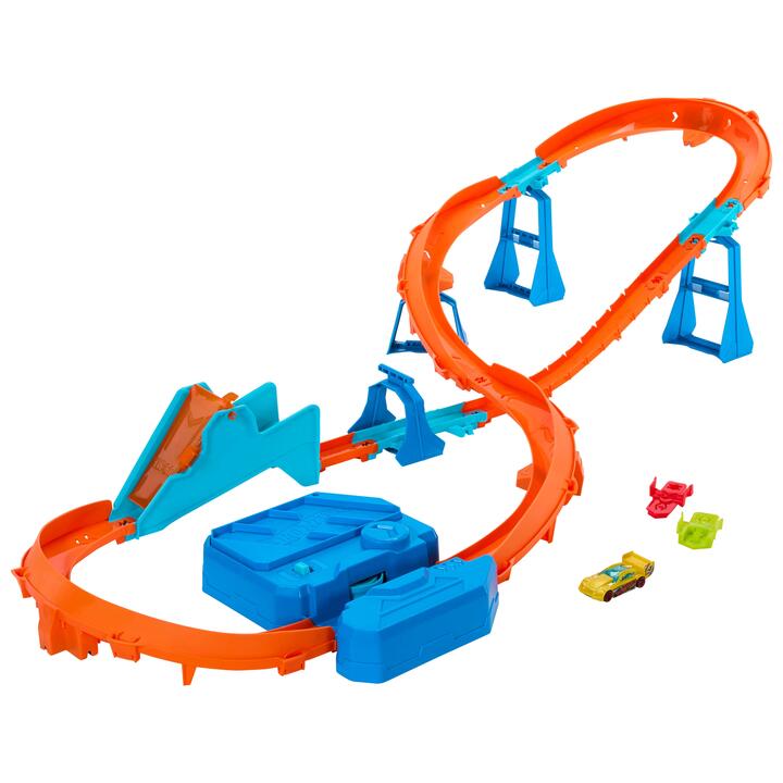 Image of Toy Cars. Product name - Hot Wheels Track Creator Boosted Jump Speedway Set with 1:64 Scale Toy Car & Motorized Booster in colour by brand - Hot Wheels