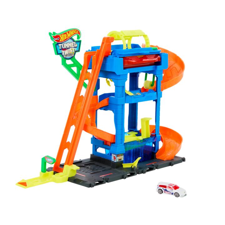 Image of Toy Playsets. Product name - Hot Wheels Tunnel Twist Car Wash in colour by brand - Hot Wheels