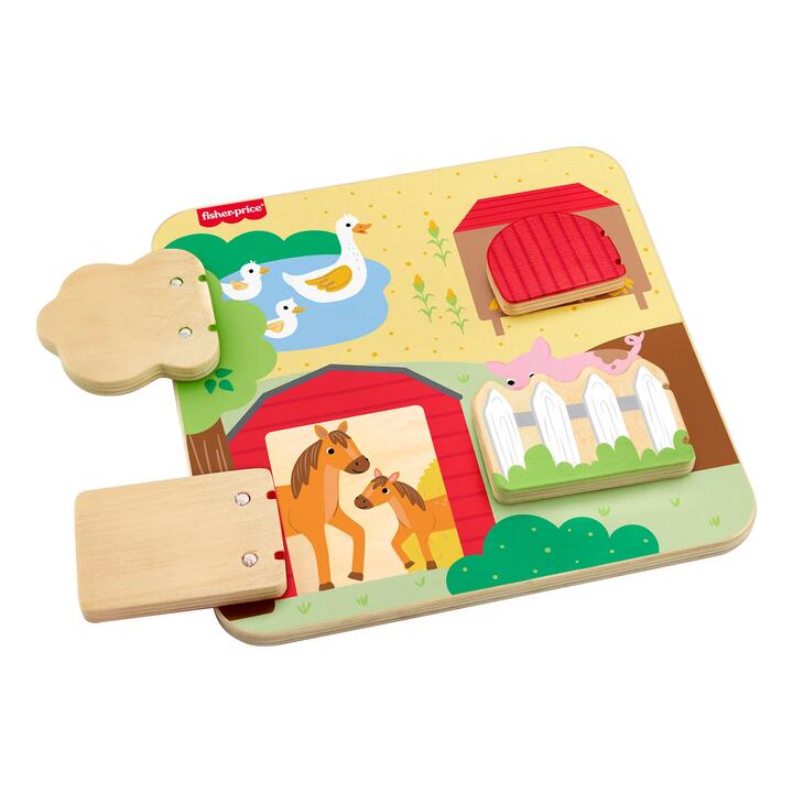 Image of Others. Product name - Fisher-Price Wooden Farm Animals Board in colour by brand - Fisher-Price