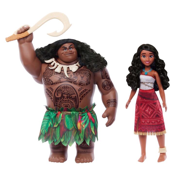 Image of Dolls. Product name - Disney Moana 2 Moana & Maui Voyager Fashion Doll Set in colour by brand - Disney Moana