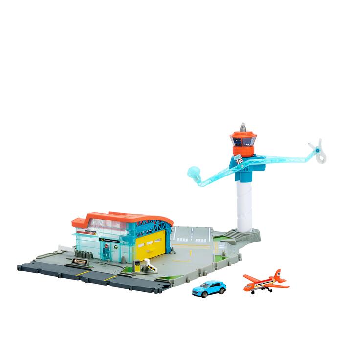 Image of Toy Cars. Product name - Matchbox Takeoff Adventure playset in colour by brand - Matchbox