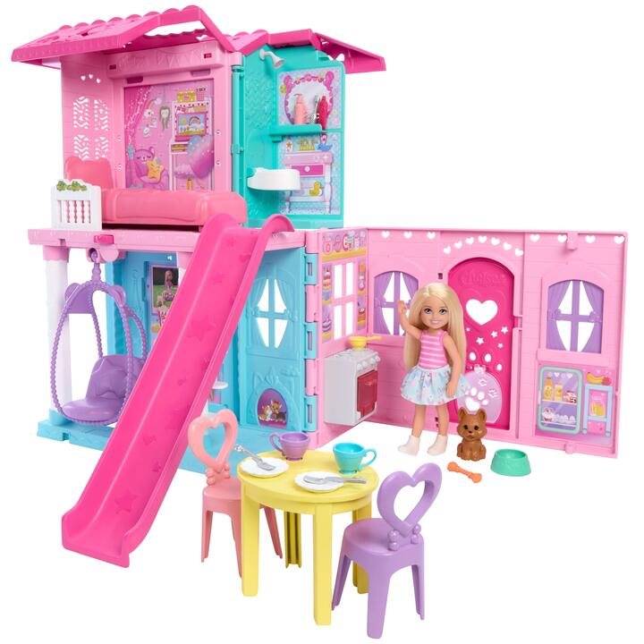Image of Toy Playsets. Product name - Barbie Chelsea Pop-Up Doll House with Doll & Accessories in colour by brand - Barbie
