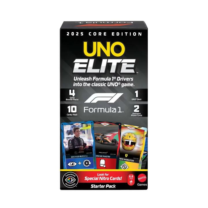Image of Games. Product name - UNO Elite F1® Starter Pack in colour by brand - UNO