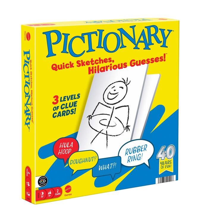 Image of Games. Product name - Pictionary Family Board Game in colour by brand - Mattel Games