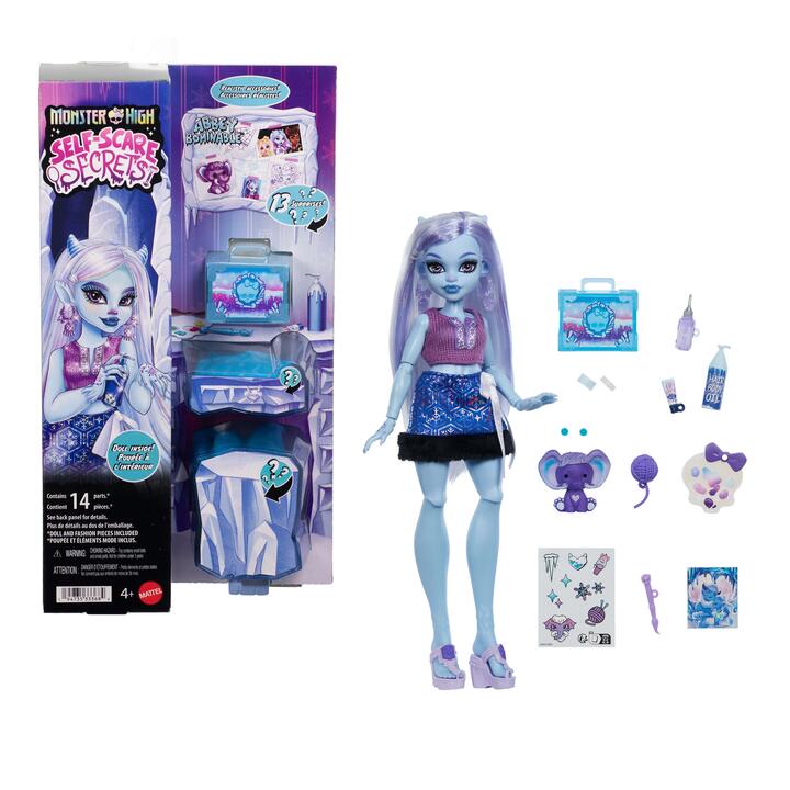 Image of Dolls. Product name - Monster High Self-Scare Secrets Abbey Bominable Fashion Doll with 13 Realistic Accessories in colour by brand - Monster High
