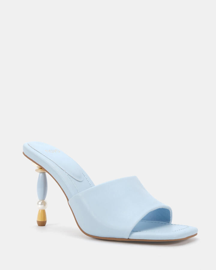 Image of Sandals. Product name - Zayin Blue Mules in Blue colour by brand - Novo