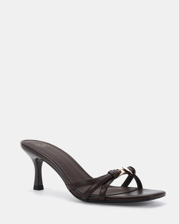 Image of Sandals. Product name - Velaris Espresso Mules in Espresso colour by brand - Novo