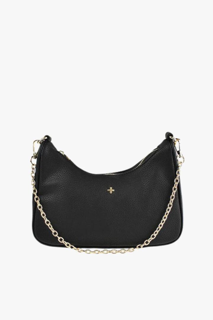 Image of Bags. Product name - Paloma Black Pebble Vegan Leather Crossbody Bag in Black colour by brand - Peta + Jain