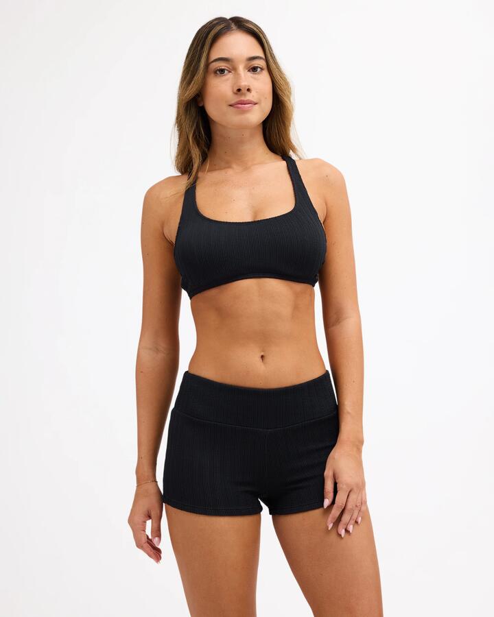 Image of Swimwear. Product name - Roxy Womens Roxy Love Boyleg Bikini Bottom Anthracite in Anthracite colour by brand - Roxy