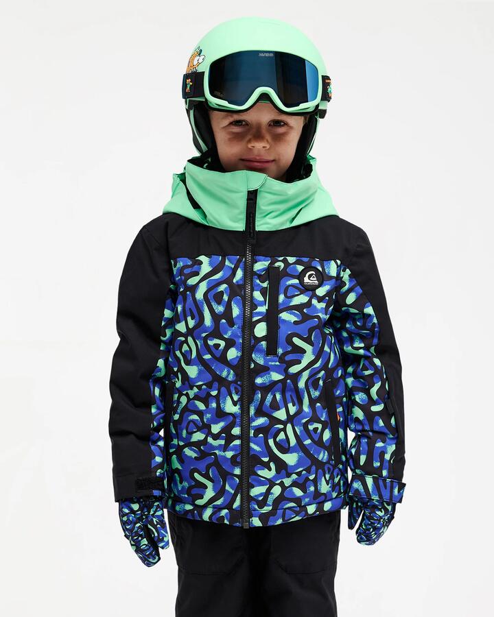 Image of Coats & Jackets. Product name - Quiksilver Boys 2-7 Little Mission Snow Jacket Bubble Form Kids Spring Bouque in Bubble Form Kids Spring Bouque colour by brand - Quiksilver