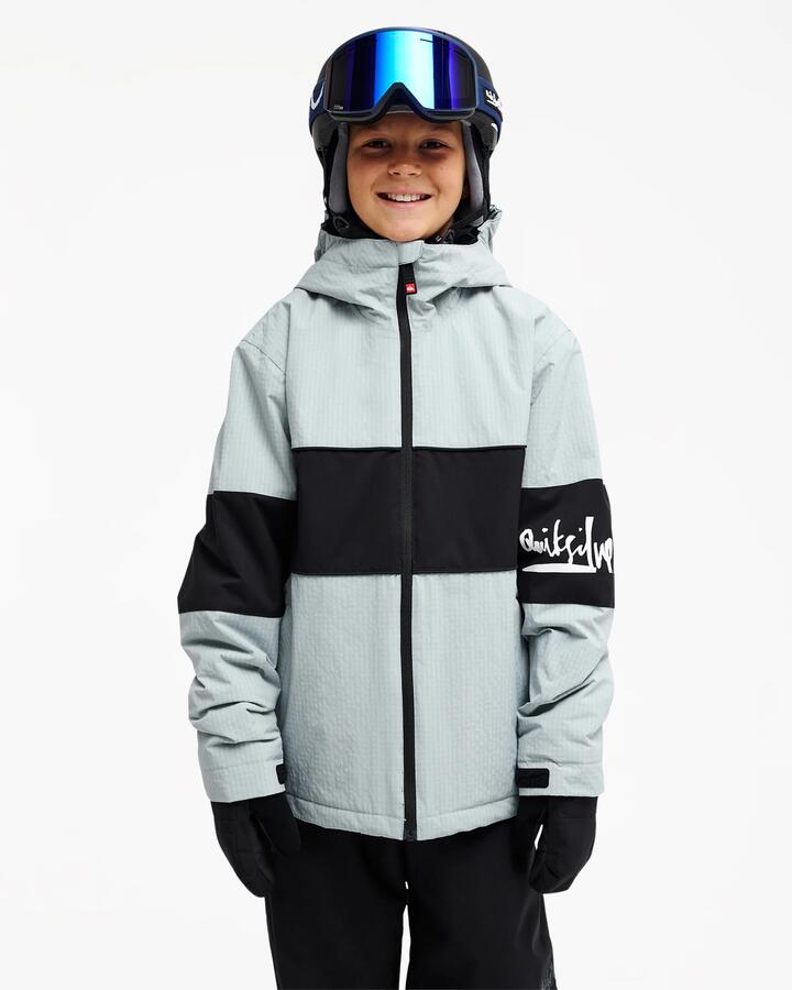 Image of Coats & Jackets. Product name - Quiksilver Boys 8-16 High In The Hood Snow Jacket Quarry in Quarry colour by brand - Quiksilver