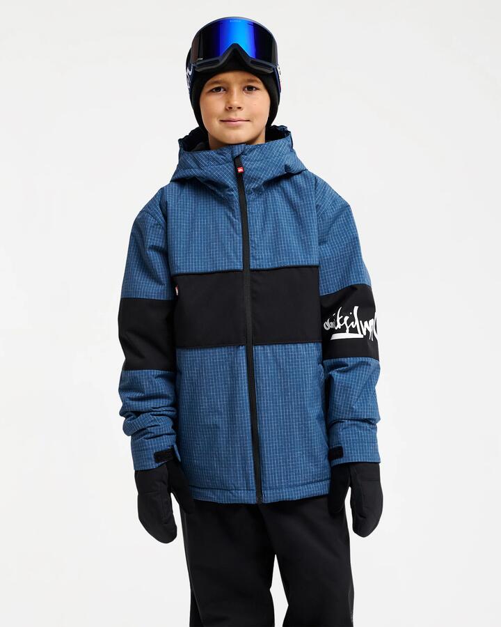 Image of Coats & Jackets. Product name - Quiksilver Boys 8-16 High In The Hood Snow Jacket Dark Denim in Dark Denim colour by brand - Quiksilver