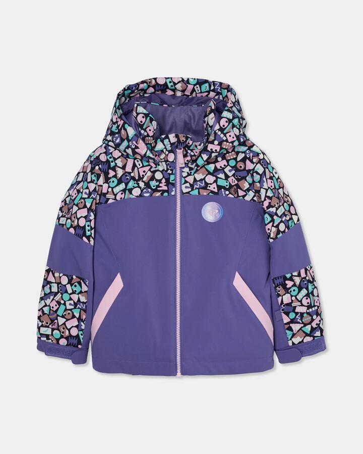 Image of Coats & Jackets. Product name - Roxy Girls 2-7 Snowy Snow Jacket True Black Frosty Friends in True Black Frosty Friends colour by brand - Roxy