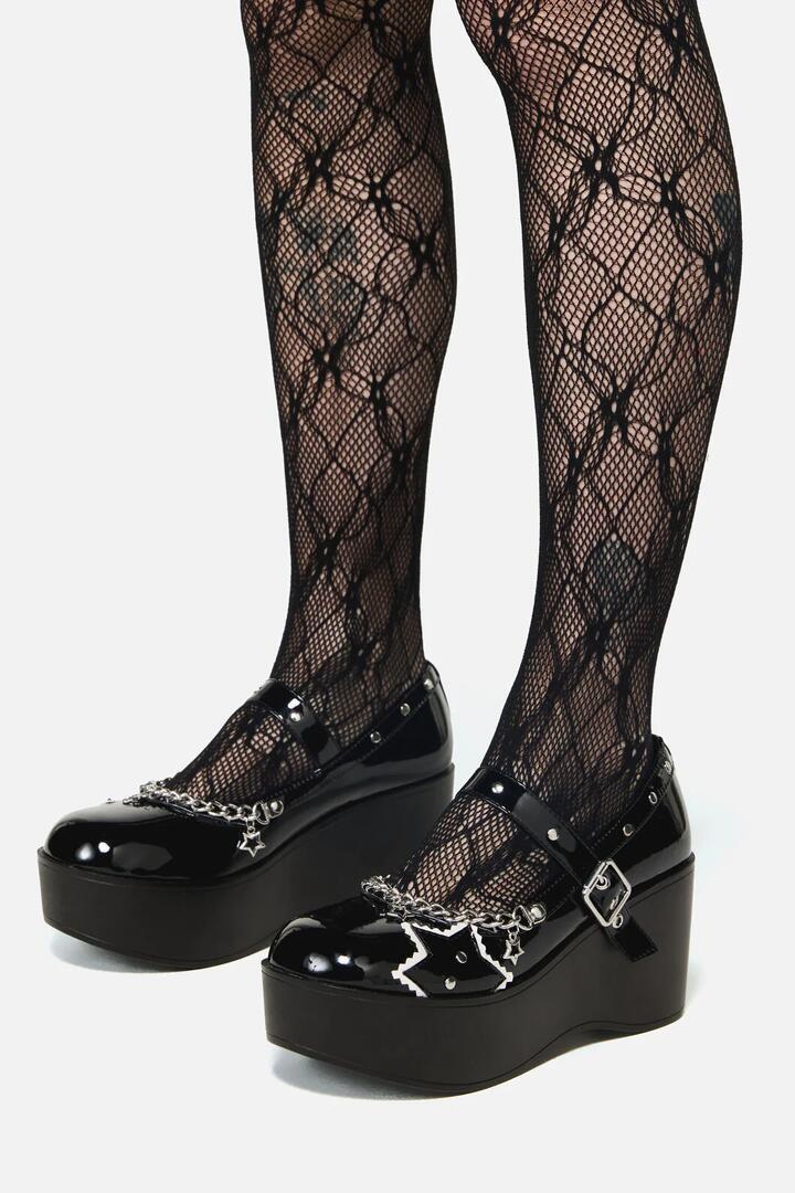 Image of Flats. Productname: Sweet Star Mary Janes in Black colour by brand - Dangerfield