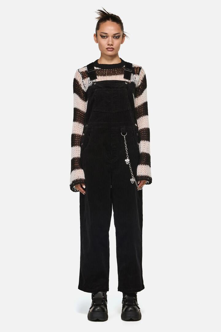 Image of a model wearing Pants. Productname: Beasts Goth Overall in Black colour by brand - Black Friday