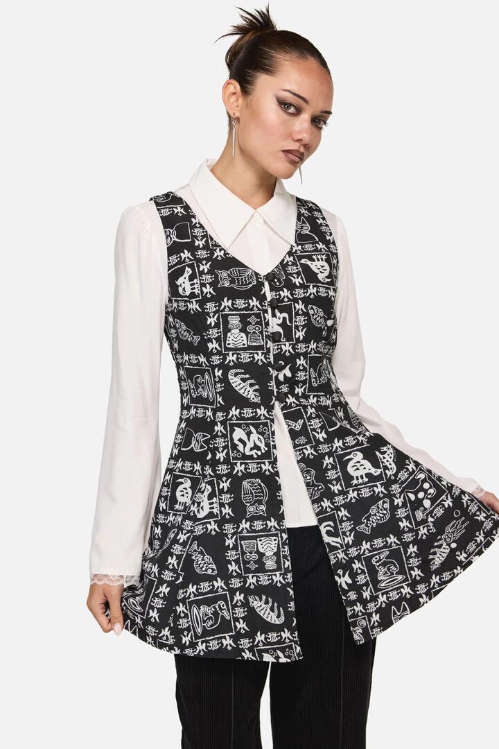 Image of Dresses. Productname: Manuscript Goth Pinafore in Black colour by brand - Black Friday