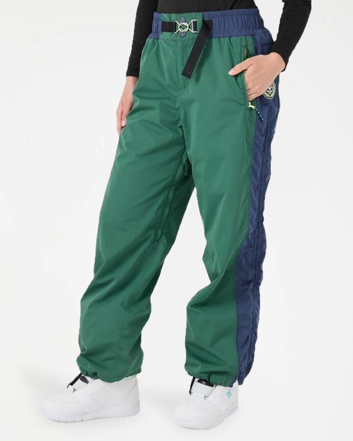 Image of a model wearing Pants. Product name - Roxy Womens Beta Snow Pants Dark Green in Dark Green colour by brand - Roxy