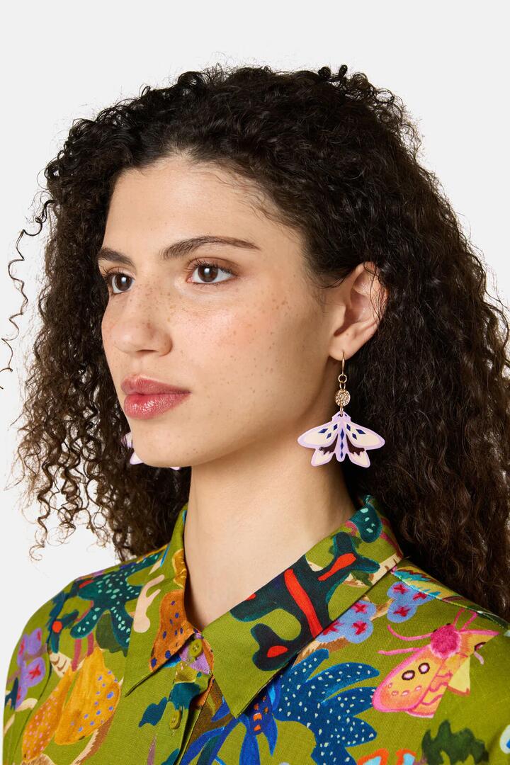 Image of Earrings. Product name - Moth Earrings in Multi colour by brand - Gorman