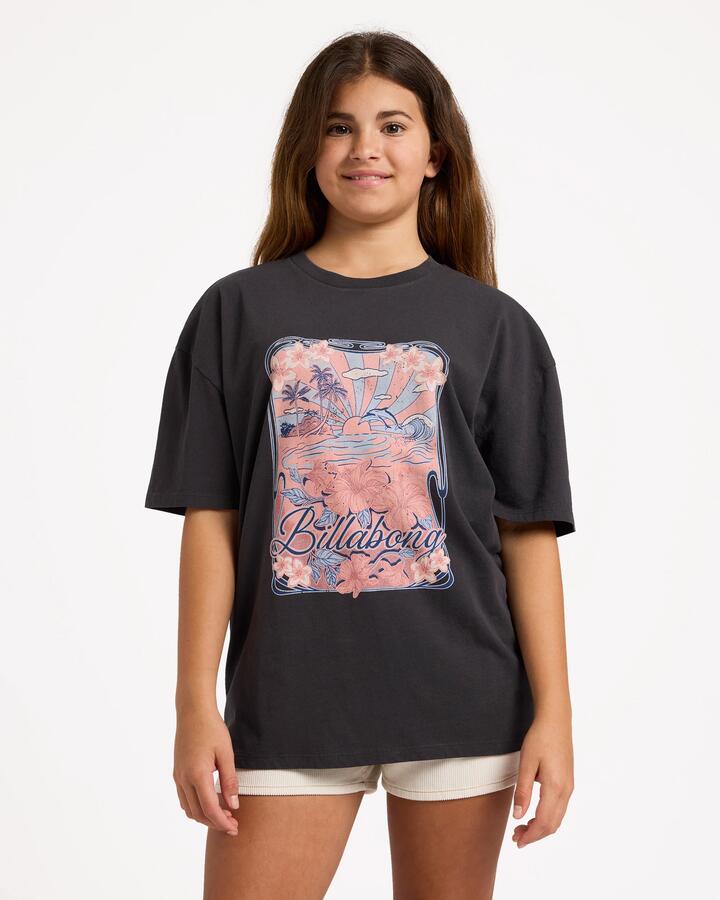Image of T-Shirts. Product name - Billabong Girls 6-16 Hazy Dayz T-Shirt Off Black in Off Black colour by brand - Billabong