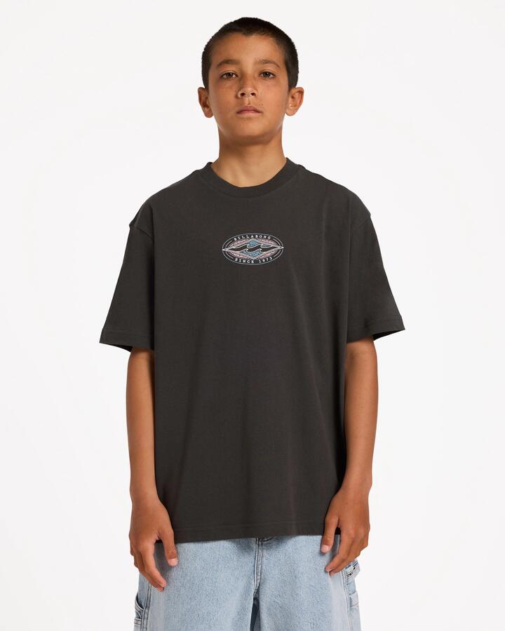 Image of T-Shirts. Product name - Billabong Boys 8-16 Boys Rotor Diamond T-Shirt Raven in Raven colour by brand - Billabong