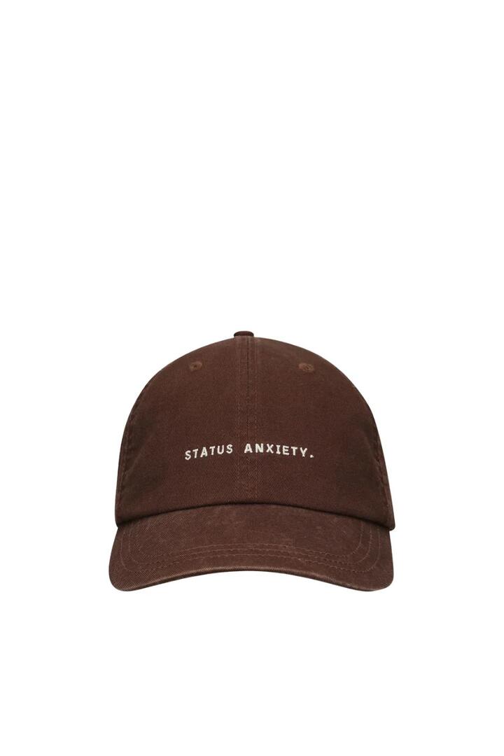 Image of Hats. Product name - Status Anxiety Bark Cap in Brown colour by brand - Status Anxiety