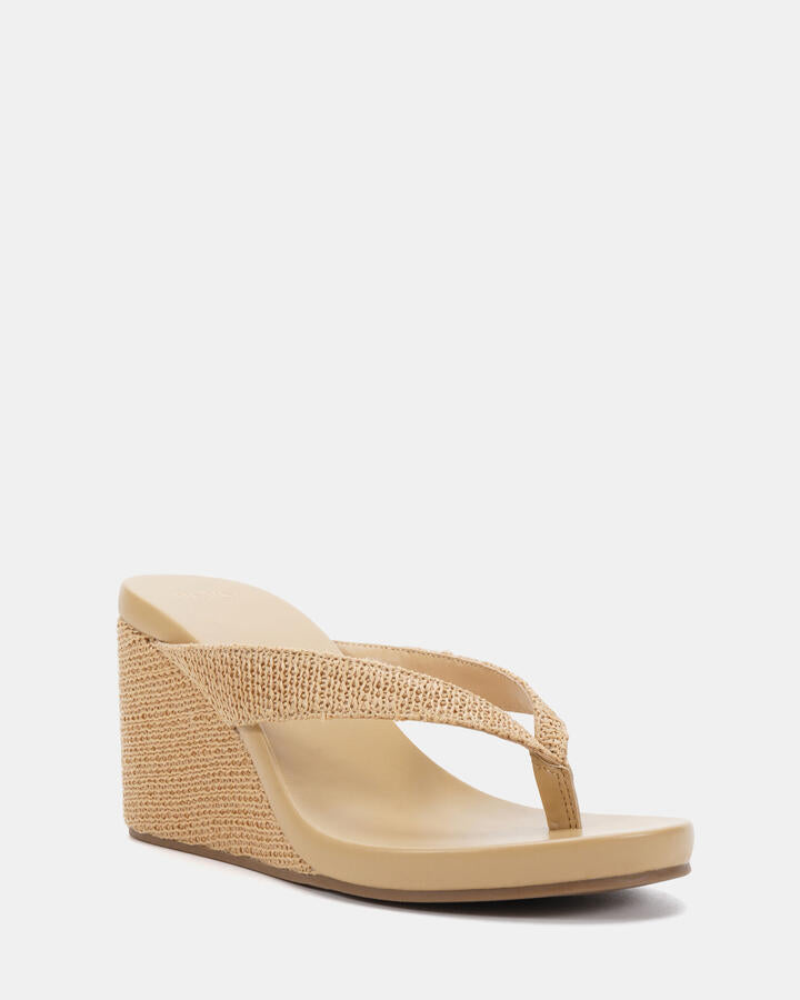 Image of Boots. Product name - Baci Raffia Wedge Heels in Olive colour by brand - Novo