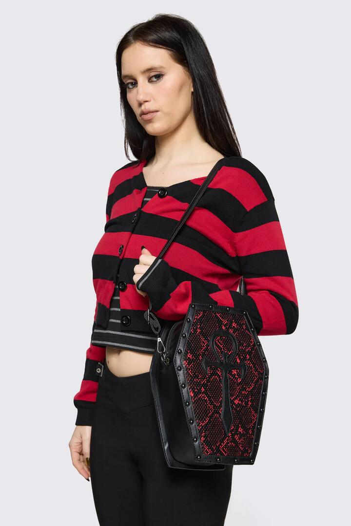 Image of Bags. Productname: Gothic Snake Print Coffin Bag in Black Red colour by brand - Black Friday
