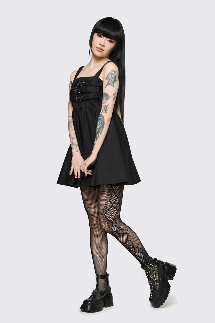 Image of Lingerie. Productname: Side Detail Fishnet Tights in Black colour by brand - Dangerfield