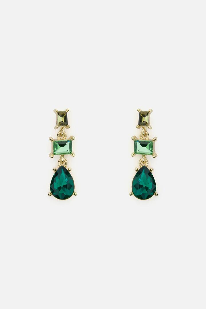 Image of Earrings. Productname: Beautiful Stone Drop Earrings in Green colour by brand - Princess Highway