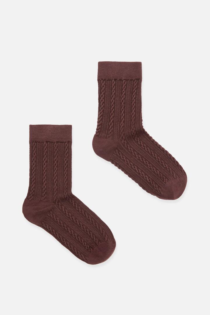 Image of Socks. Productname: Cable Texture Sock in Cream colour by brand - Princess Highway